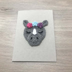 Crochet Rhino 100% Recycled Greetings Card