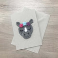 Crochet Rhino 100% Recycled Greetings Card