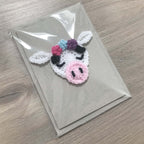 Crochet Cow 100% Recycled Greetings Card