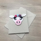 Crochet Cow 100% Recycled Greetings Card