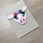 Crochet Cow 100% Recycled Greetings Card