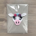 Crochet Cow 100% Recycled Greetings Card