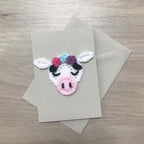 Crochet Cow 100% Recycled Greetings Card