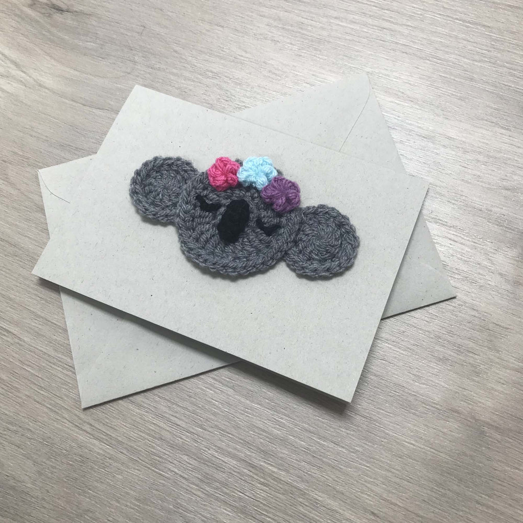 Crochet Koala 100% Recycled Greetings Card