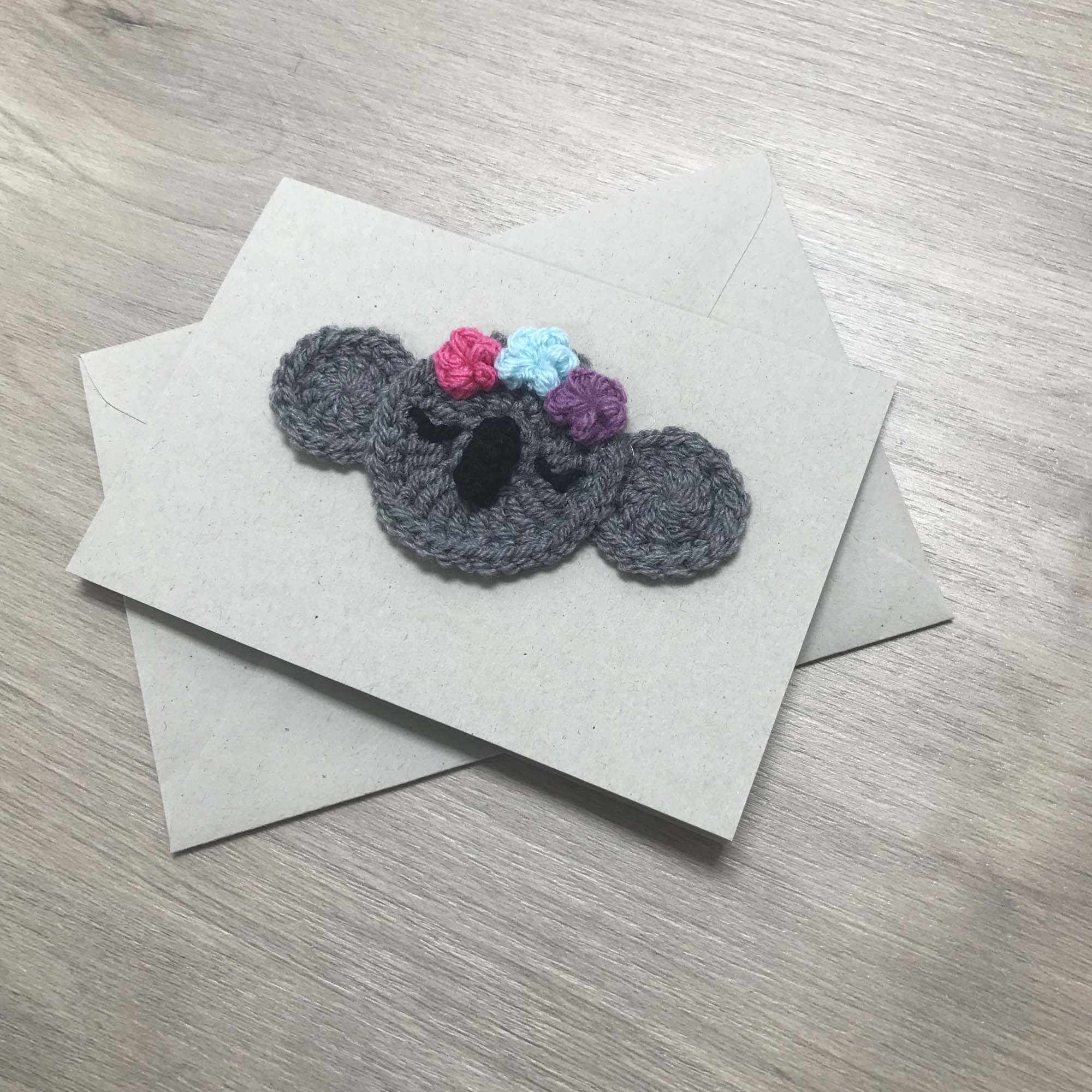 Crochet Koala 100% Recycled Greetings Card