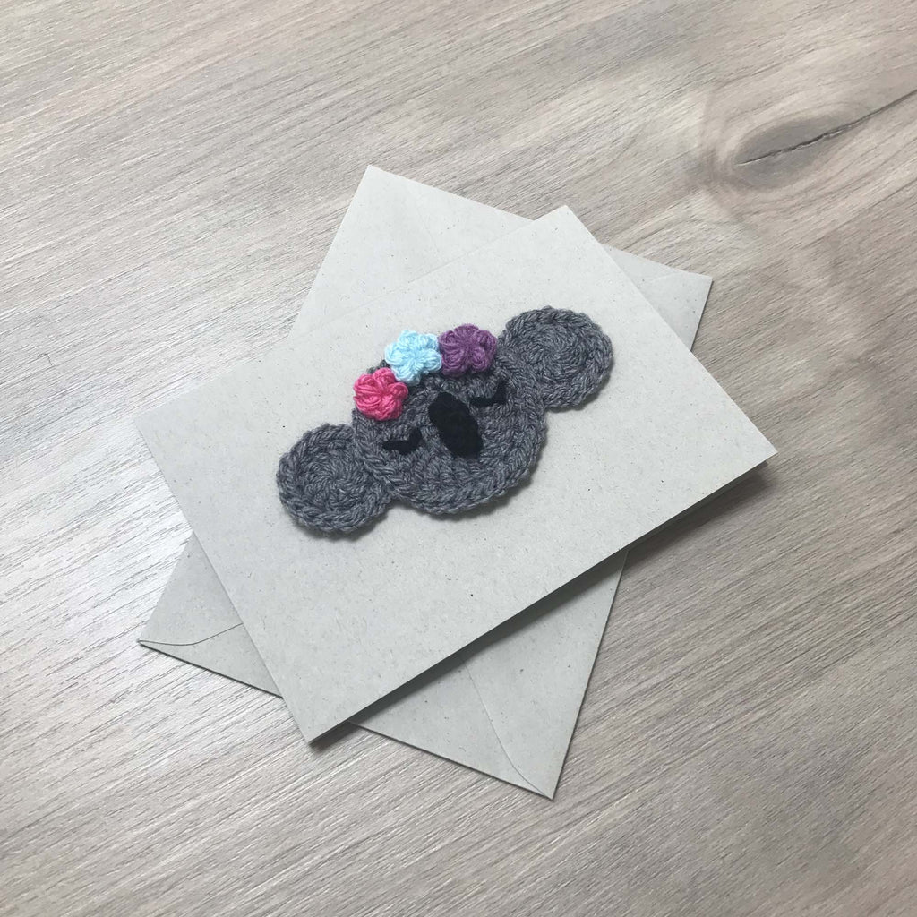 Crochet Koala 100% Recycled Greetings Card