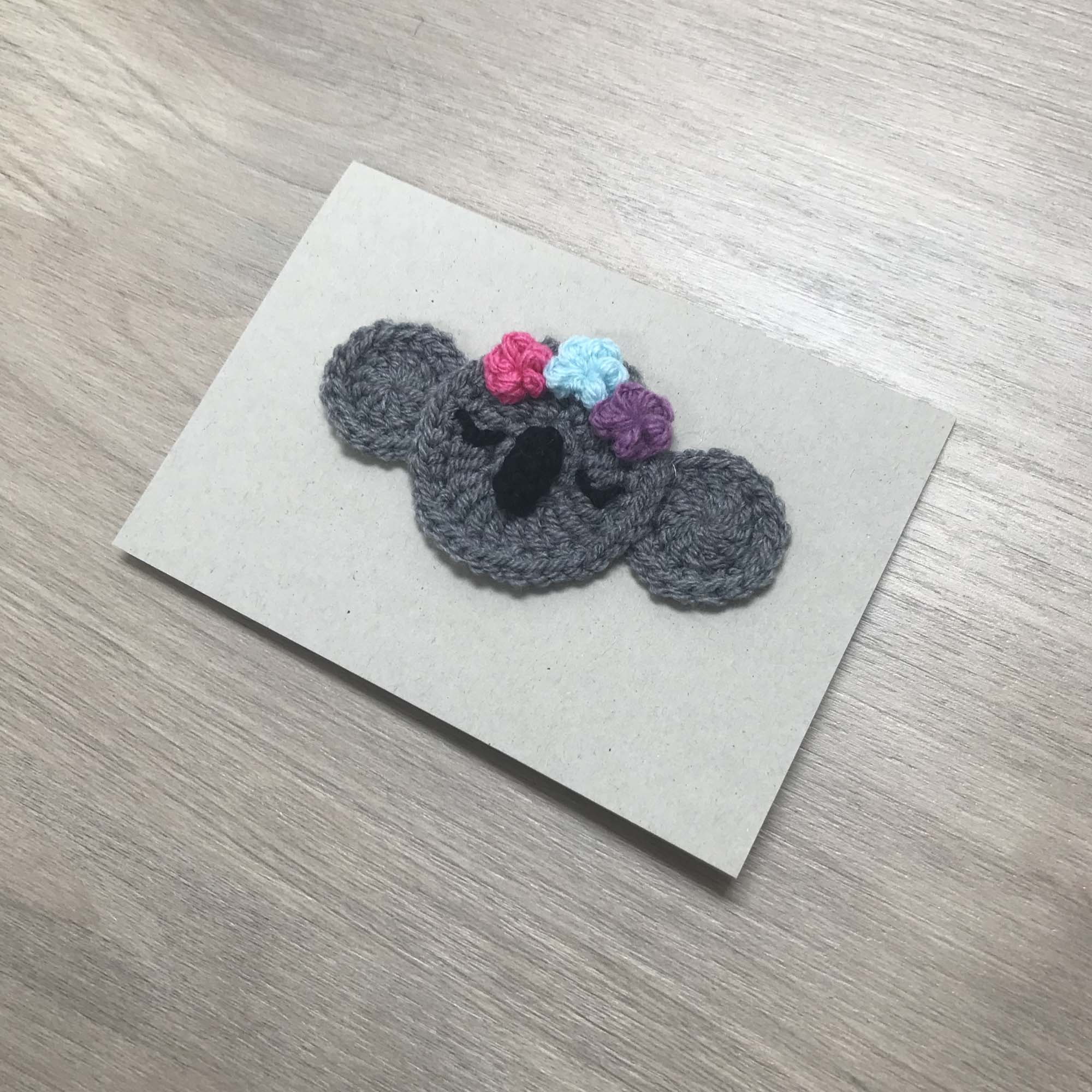 Crochet Koala 100% Recycled Greetings Card