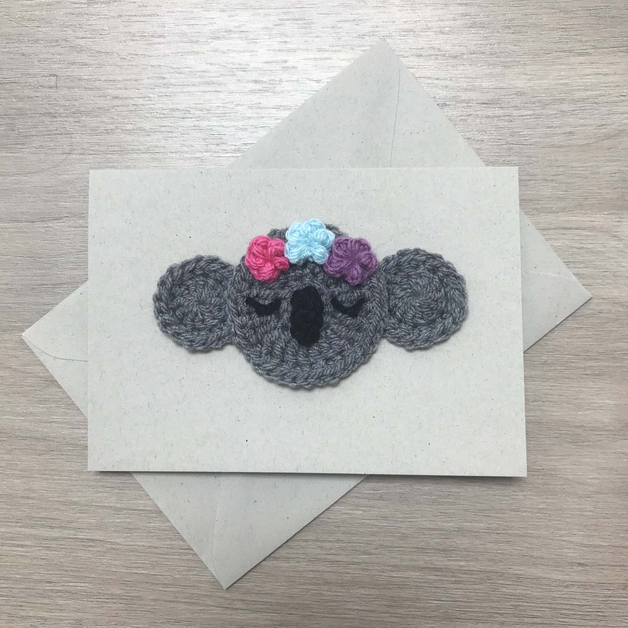 Crochet Koala 100% Recycled Greetings Card