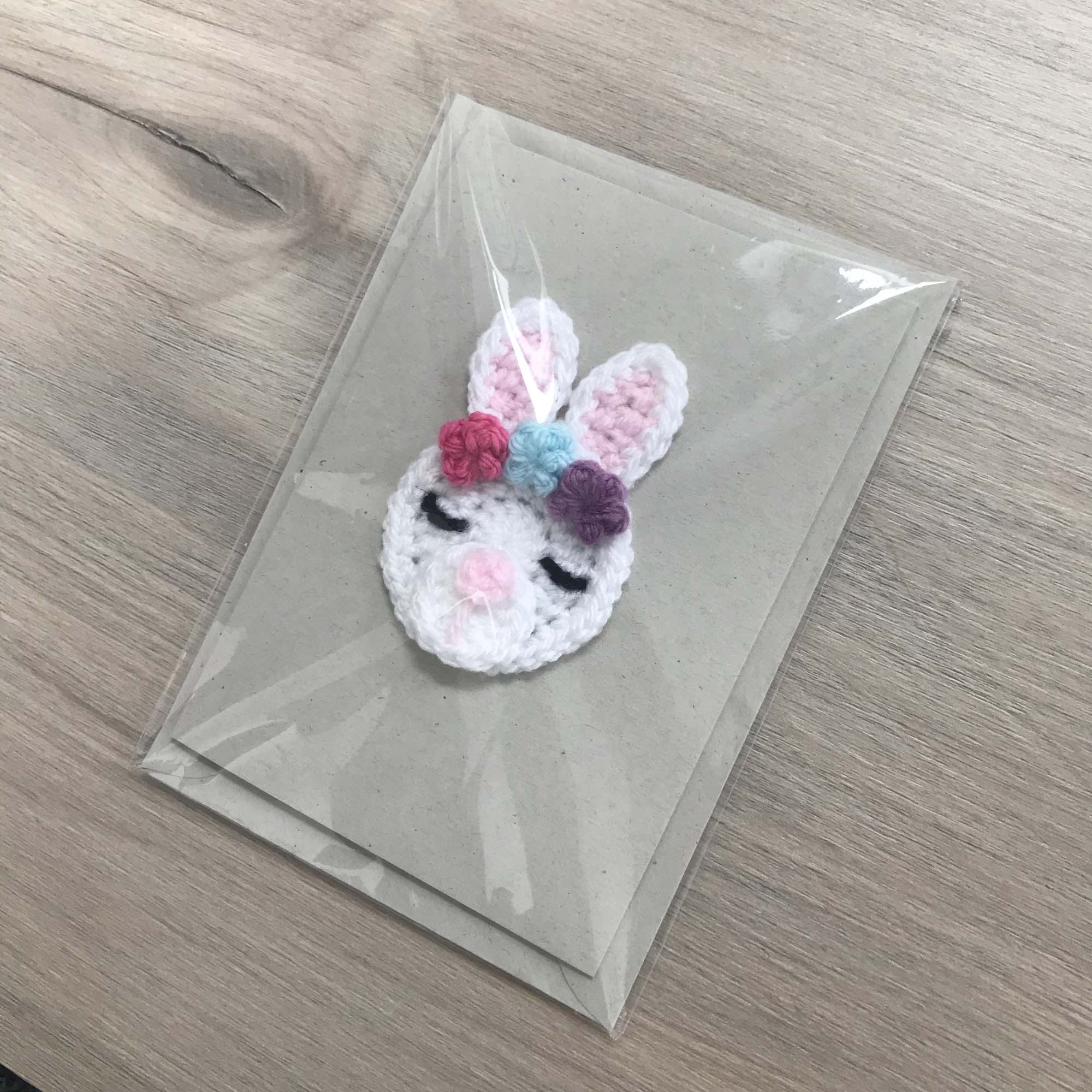 Crochet Bunny Rabbit 100% Recycled Greetings Card