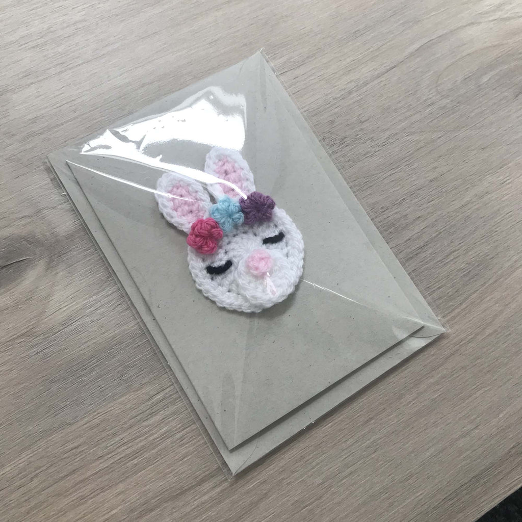Crochet Bunny Rabbit 100% Recycled Greetings Card