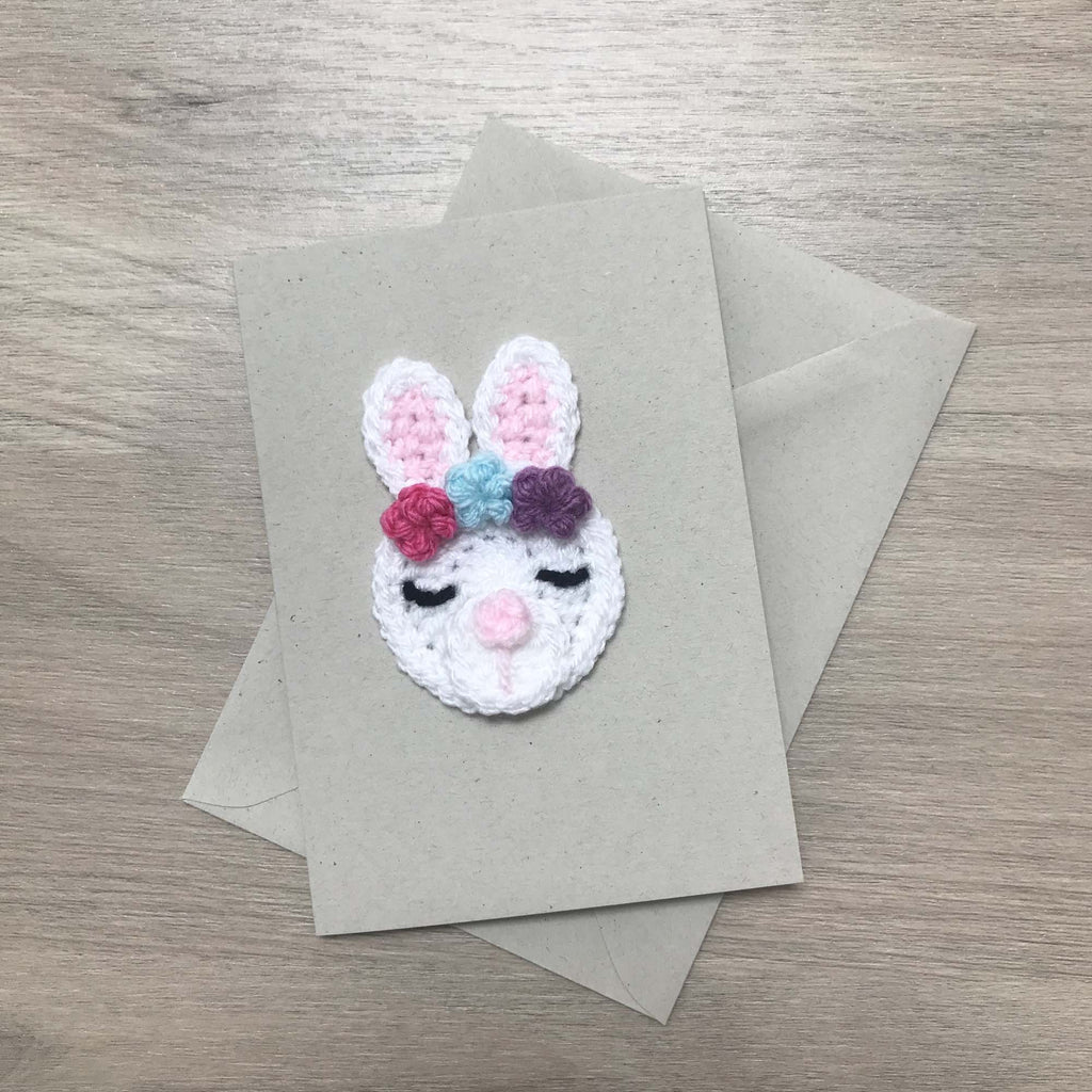 Crochet Bunny Rabbit 100% Recycled Greetings Card