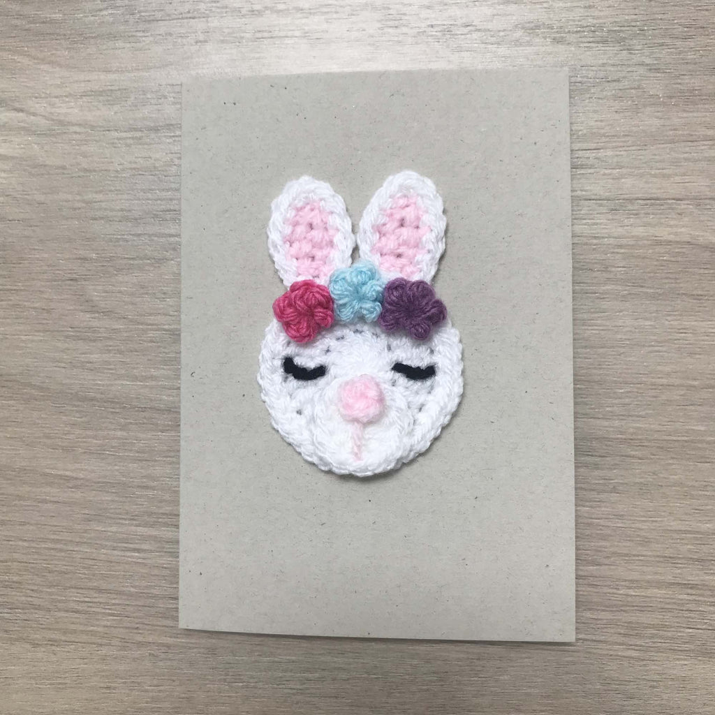 Crochet Bunny Rabbit 100% Recycled Greetings Card