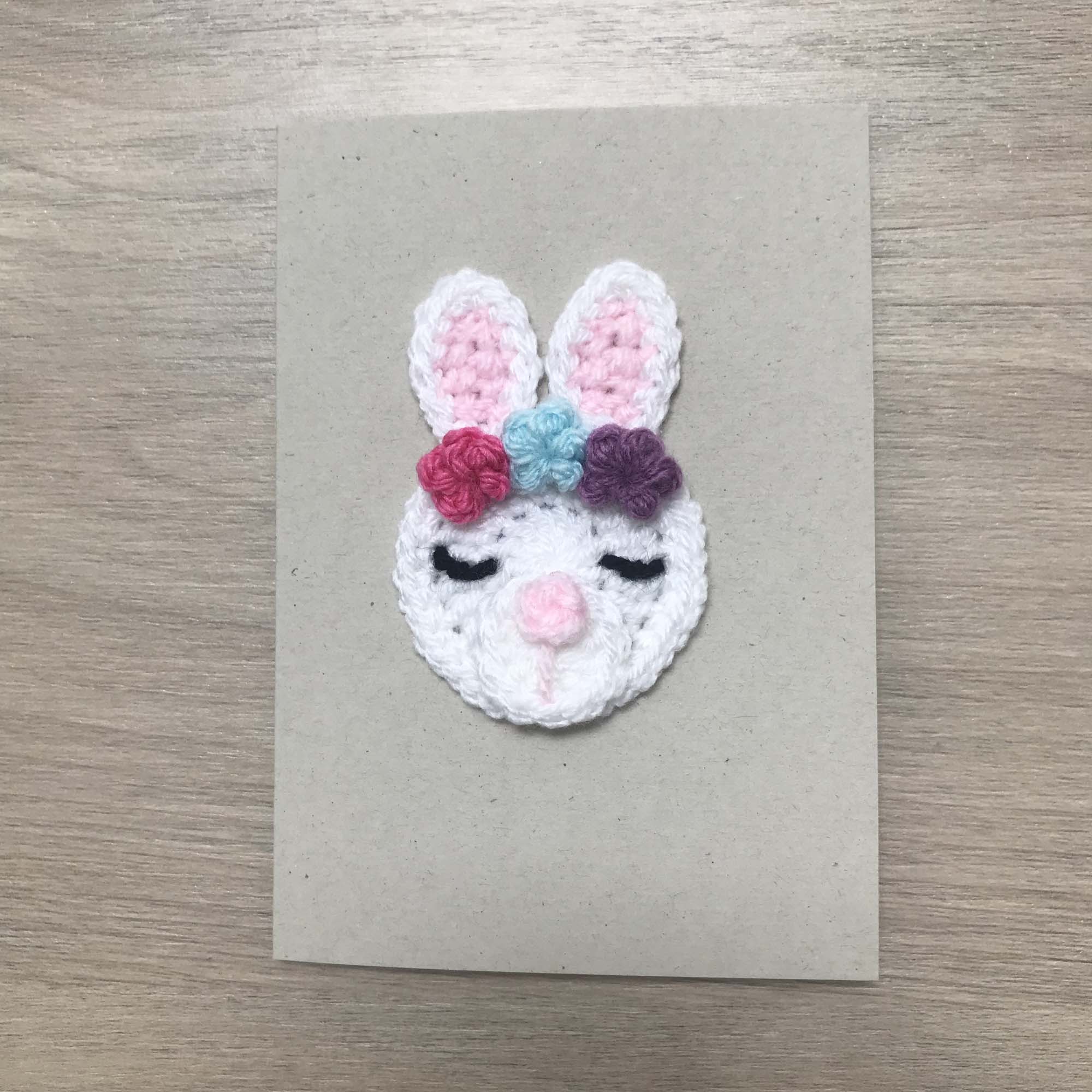 Crochet Bunny Rabbit 100% Recycled Greetings Card