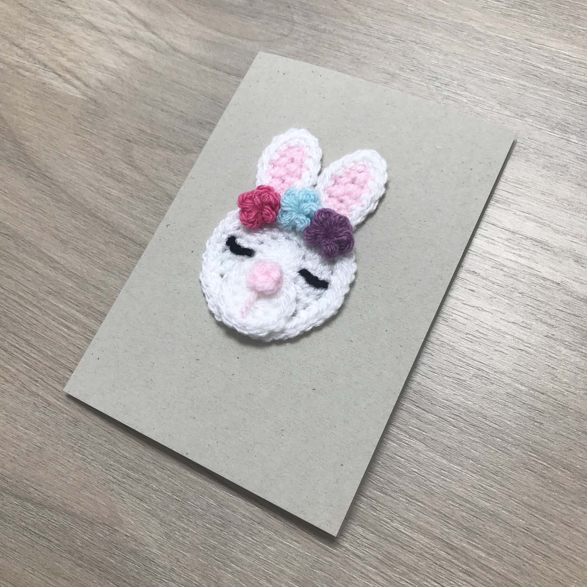Crochet Bunny Rabbit 100% Recycled Greetings Card