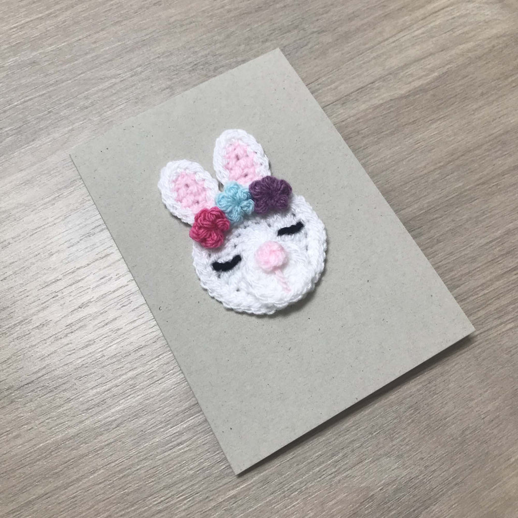 Crochet Bunny Rabbit 100% Recycled Greetings Card