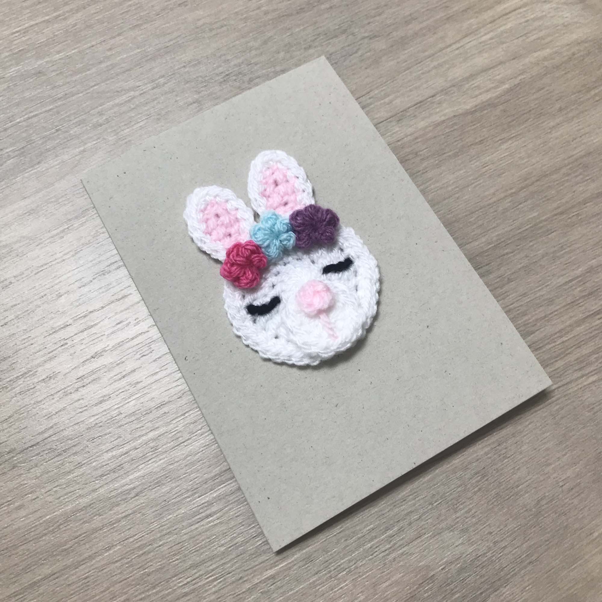 Crochet Bunny Rabbit 100% Recycled Greetings Card