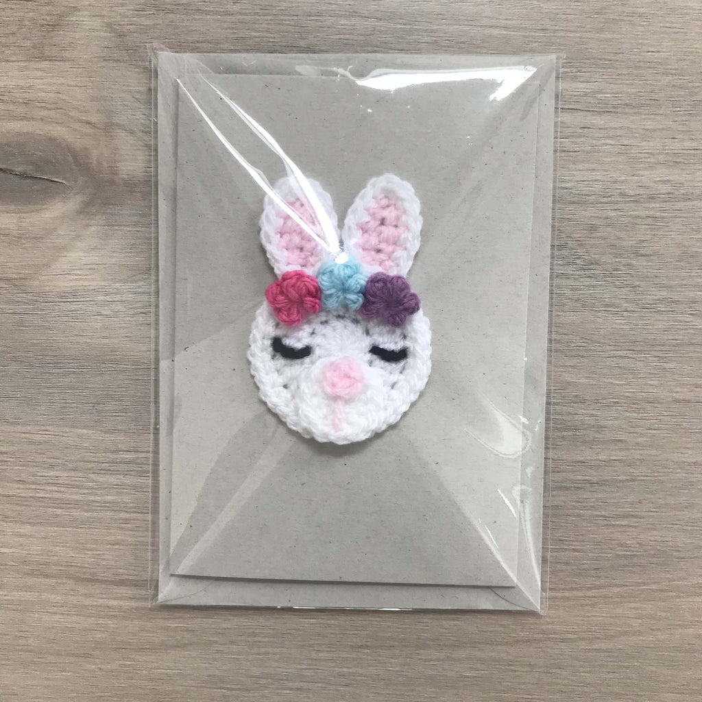 Crochet Bunny Rabbit 100% Recycled Greetings Card
