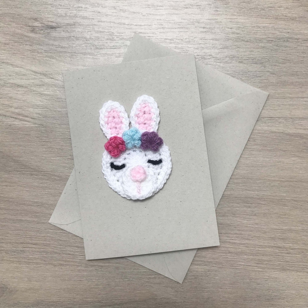 Crochet Bunny Rabbit 100% Recycled Greetings Card