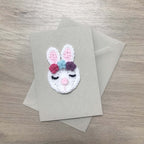 Crochet Bunny Rabbit 100% Recycled Greetings Card