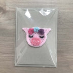 Crochet Pig 100% Recycled Greetings Card