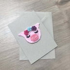 Crochet Pig 100% Recycled Greetings Card