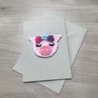Crochet Pig 100% Recycled Greetings Card