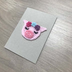 Crochet Pig 100% Recycled Greetings Card