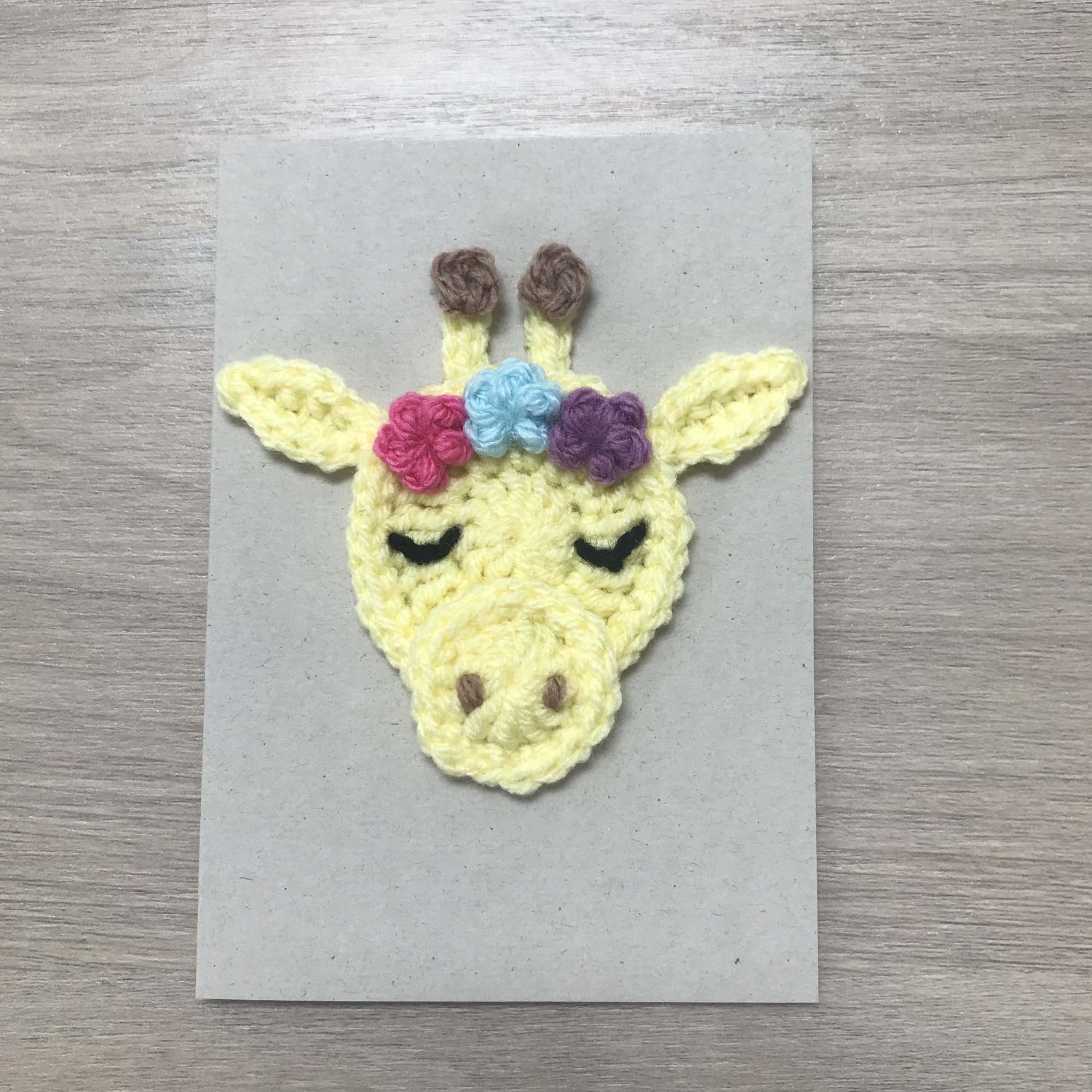 Crochet Giraffe 100% Recycled Greetings Card