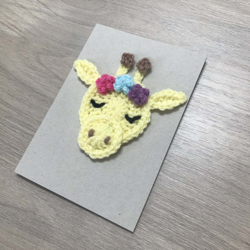 Crochet Giraffe 100% Recycled Greetings Card