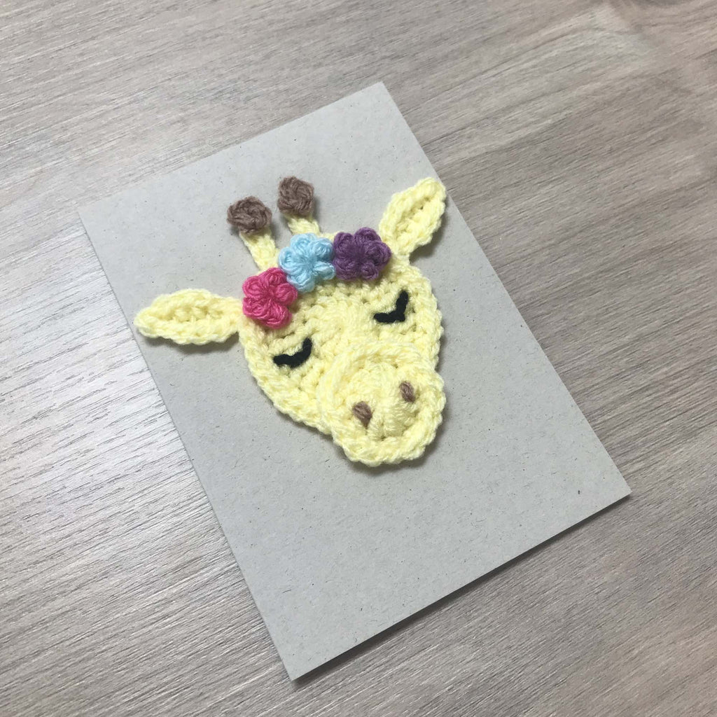 Crochet Giraffe 100% Recycled Greetings Card