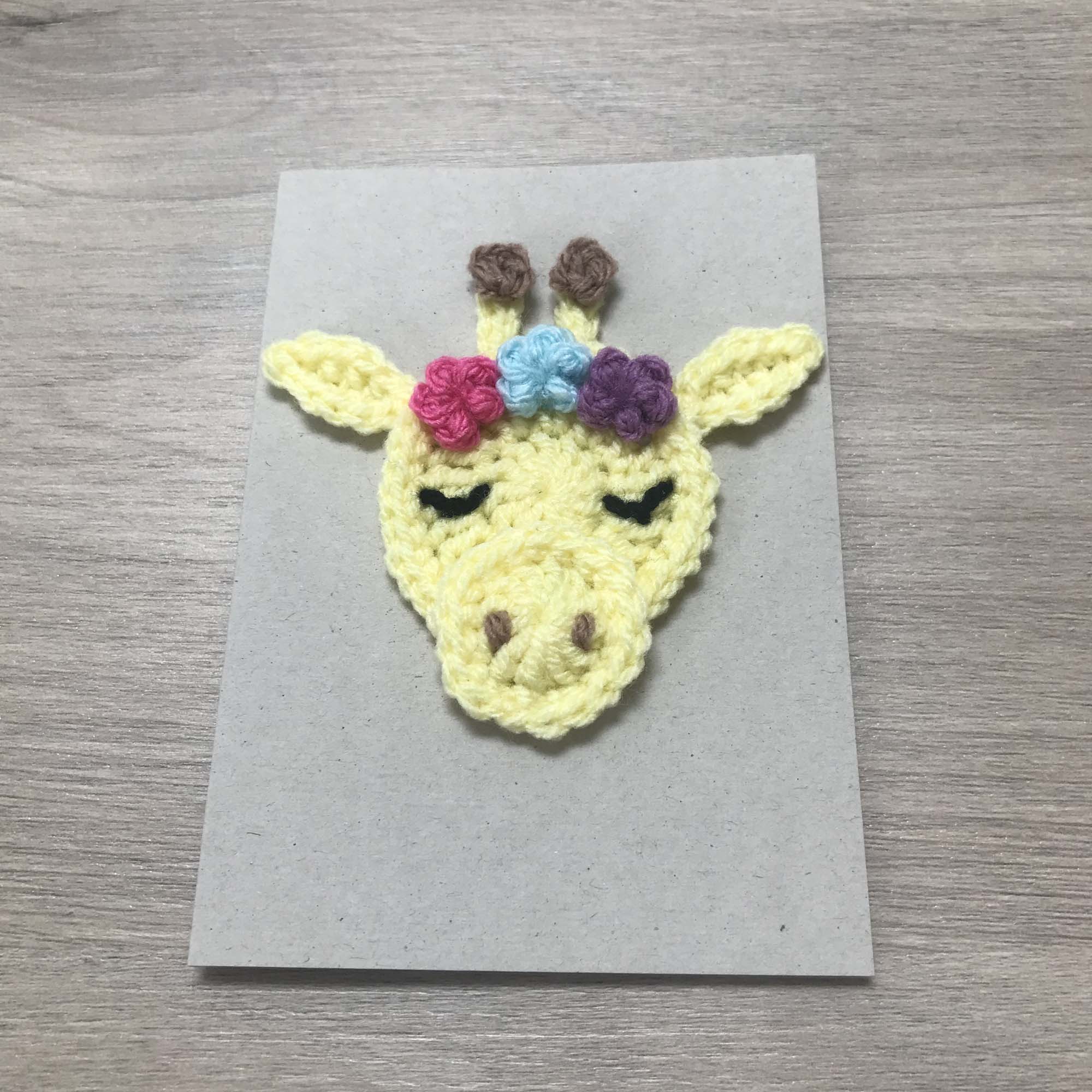 Crochet Giraffe 100% Recycled Greetings Card
