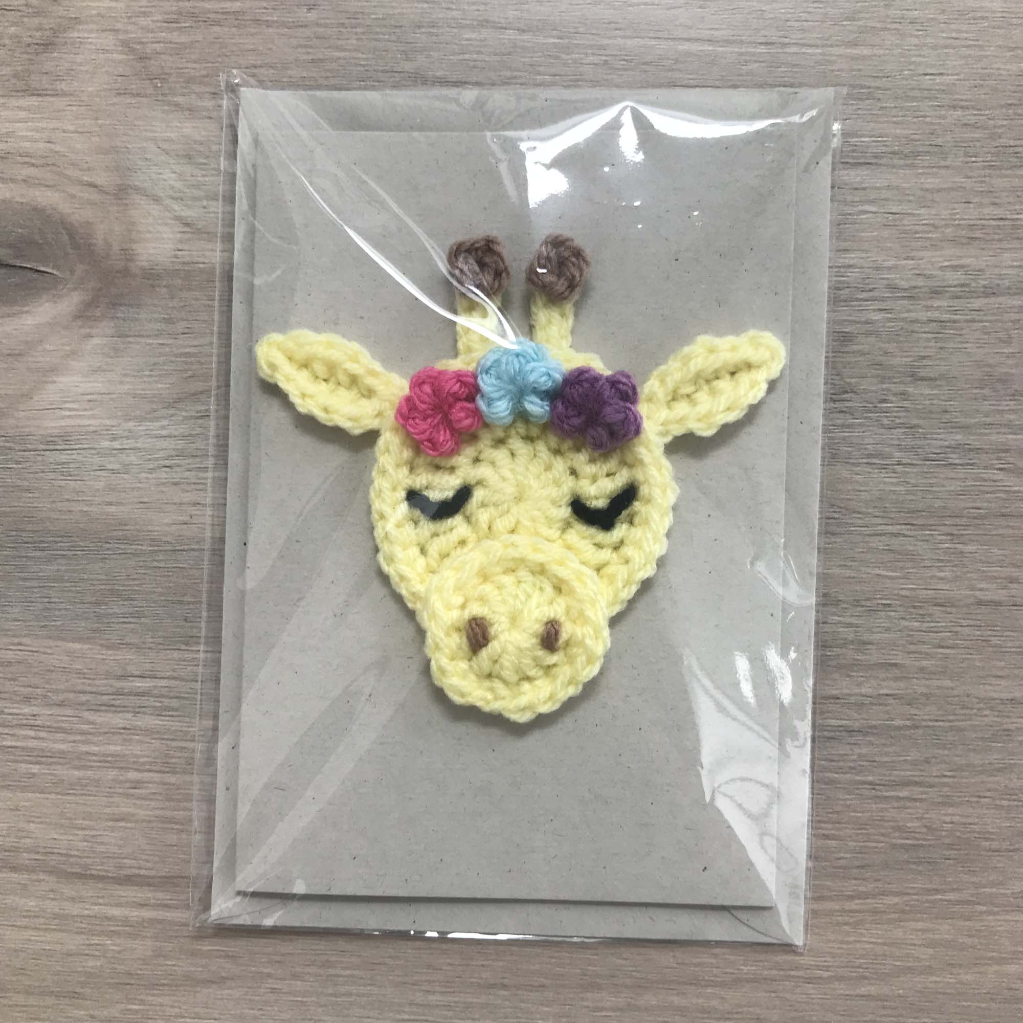 Crochet Giraffe 100% Recycled Greetings Card