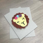 Crochet Lion 100% Recycled Greetings Card