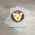 Crochet Lion 100% Recycled Greetings Card