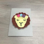 Crochet Lion 100% Recycled Greetings Card