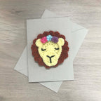 Crochet Lion 100% Recycled Greetings Card