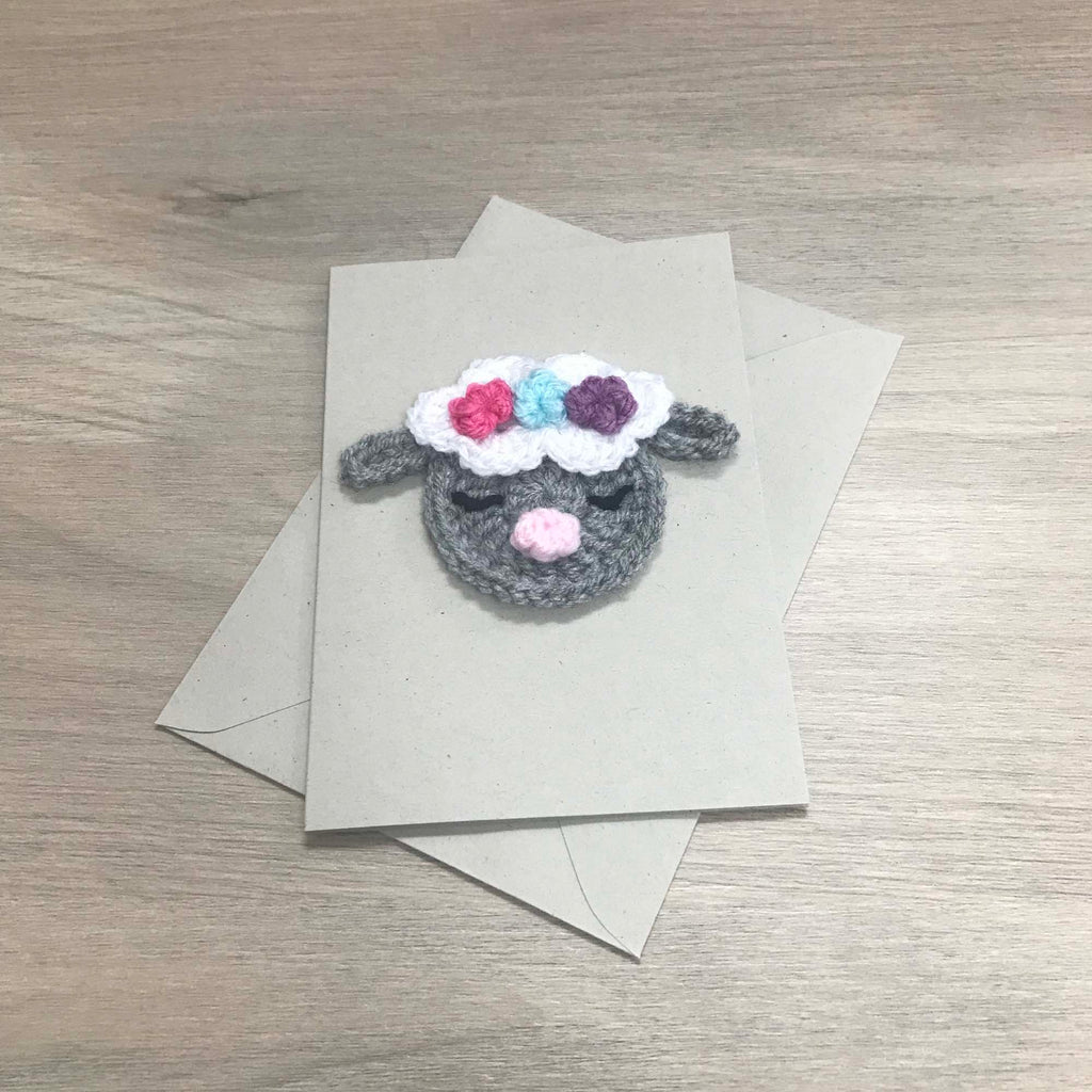 Crochet Sheep 100% Recycled Greetings Card