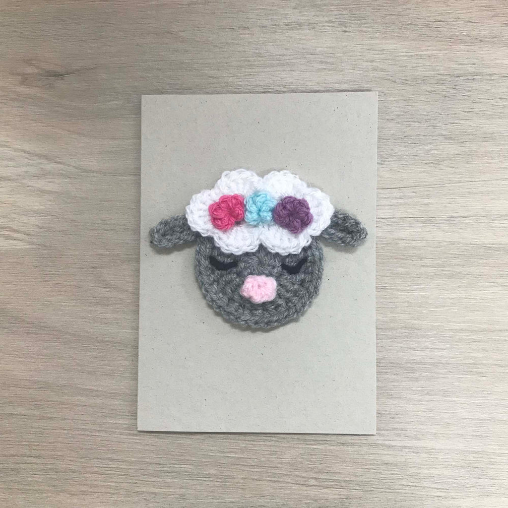 Crochet Sheep 100% Recycled Greetings Card