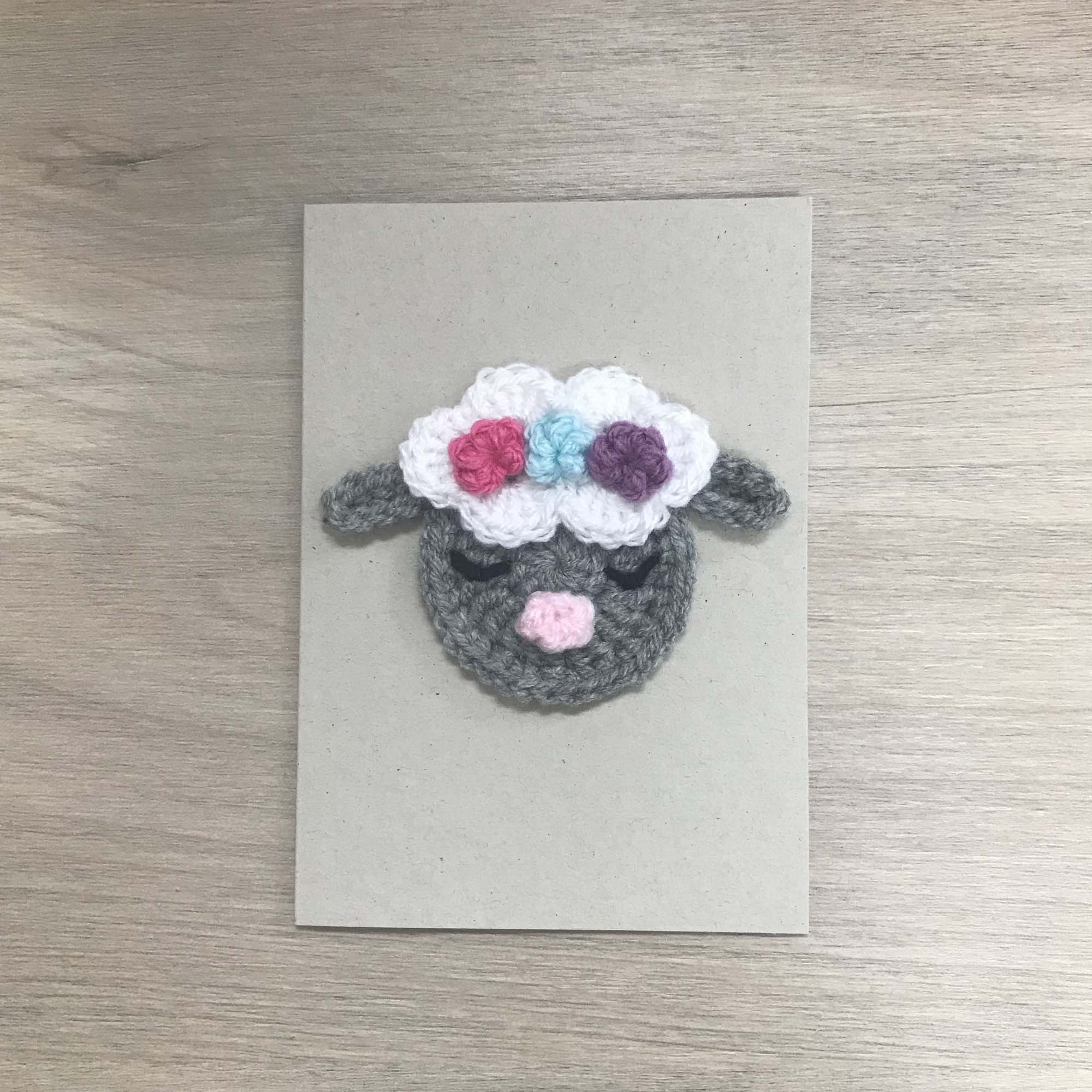Crochet Sheep 100% Recycled Greetings Card