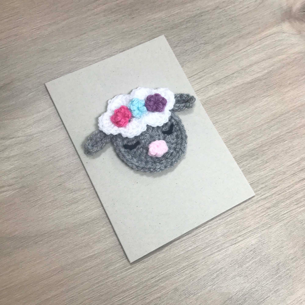Crochet Sheep 100% Recycled Greetings Card