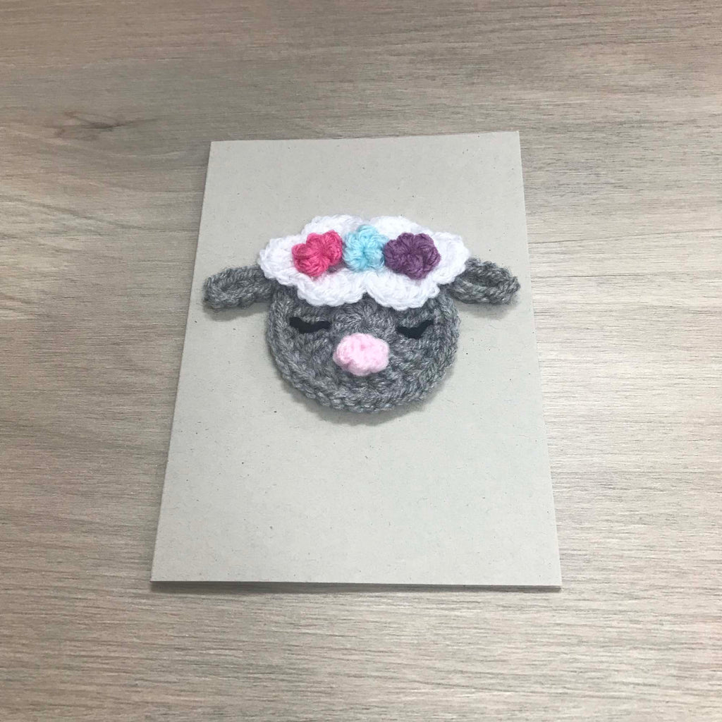 Crochet Sheep 100% Recycled Greetings Card