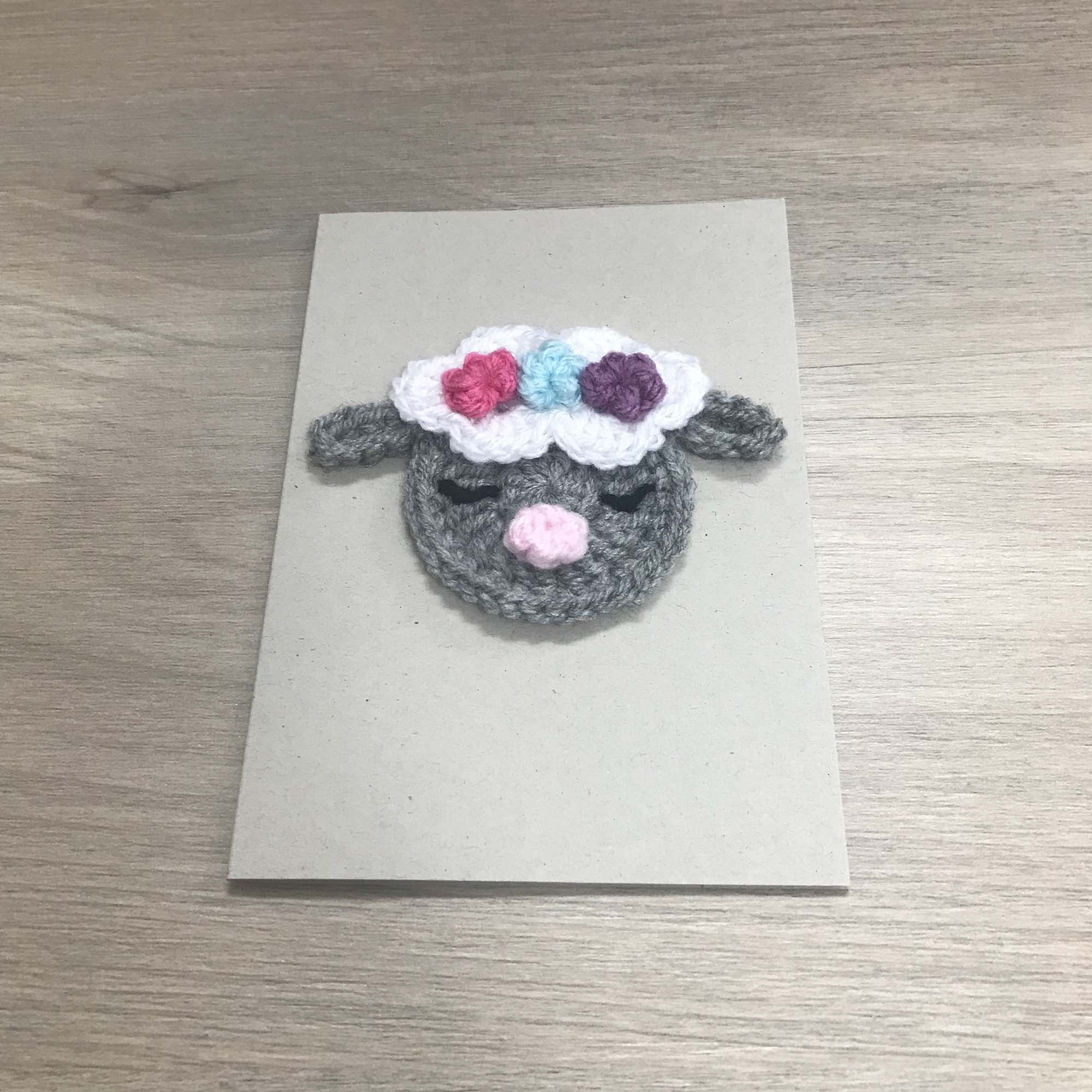 Crochet Sheep 100% Recycled Greetings Card