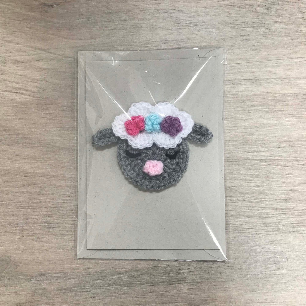 Crochet Sheep 100% Recycled Greetings Card