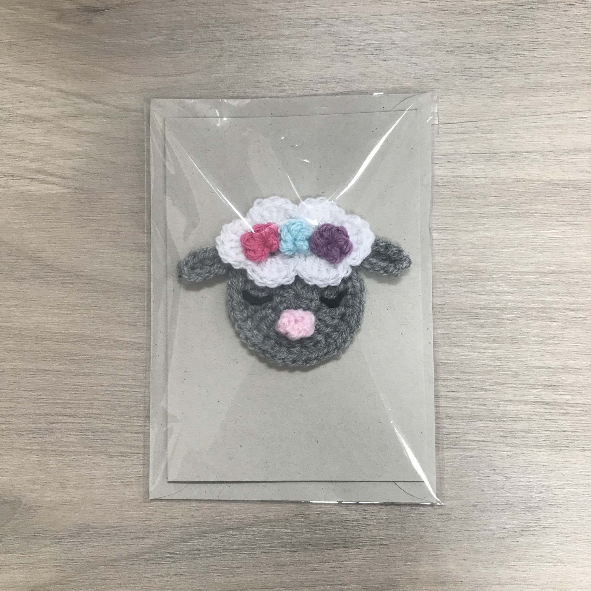 Crochet Sheep 100% Recycled Greetings Card