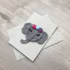 Crochet Elephant 100% Recycled Greetings Card