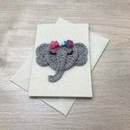Crochet Elephant 100% Recycled Greetings Card