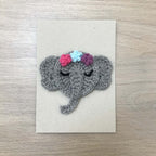 Crochet Elephant 100% Recycled Greetings Card