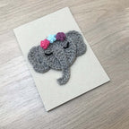 Crochet Elephant 100% Recycled Greetings Card