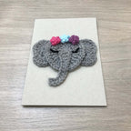 Crochet Elephant 100% Recycled Greetings Card