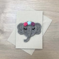 Crochet Elephant 100% Recycled Greetings Card